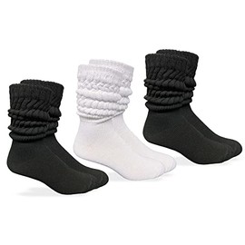 Jefferies Socks Mens Slouch Thick Heavy Cotton Knit Socks 3 Pair Pack (as1, alpha, x_l, regular, regular, White/Black, X-Large)
