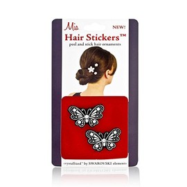 Mia Hair Stickers - Small Model No. 04704 - Black Butterflies