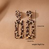 Solighter Leopard Print Hollow Geometric Large Square Dangle Stud Earrings