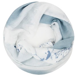 Glamexx24 Topstyle Women's Long Scarf with Pattern Loop Scarf Loop Scarf Scarf Scarf Neckerchief Round Scarf Lightweight, Light blue floral and bird pattern