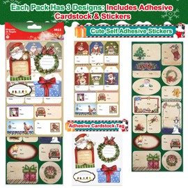 SHANGRLA Christmas Gift Tags Stickers - Self Adhesive Xmas Label Stickers for Holiday Present Wrapping - Large & Small Size,to and from Sticky Name Tags,Easy Peel and Stick on,Pack of 168