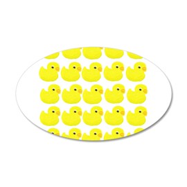 CafePress Rubber Ducks Wall Decal 35"x21" Oval Wall Decal, Vinyl Peel, Reusable Cling