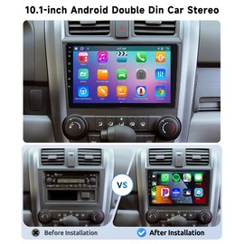 [8 CORE 2G+64G] Android 13 Double Din Car Radio Wireless Carpla Android Auto, 10.1" IPS HD Touchscreen Car Stereo with Bluetooth GPS WiFi FM/RDS 32EQ Mirror Link DSP SWC Backup Camera