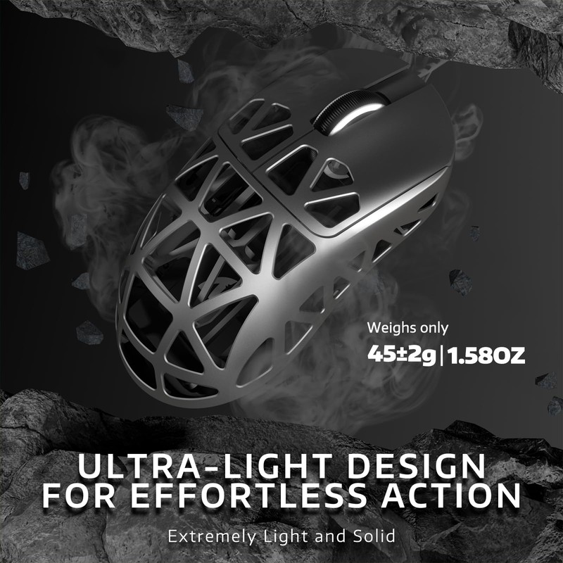 ATTACK SHARK R2PRO 45g Superlight Magnesium Alloy Mouse, PixArt PAW3950