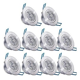 10 Pack,Pocketman 110V 3W Dimmable LED Ceiling Light Downlight,Warm White Spotlight Lamp Recessed Lighting Fixture,with LED Driver