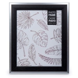 Truu Design Modern-Contemporary Beautiful Woodgrain Metallic Picture Frame, 8 x 10 inches, Black