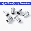 70 Pcs Rivet Nuts M5, 304 Stainless Steel Flat Head