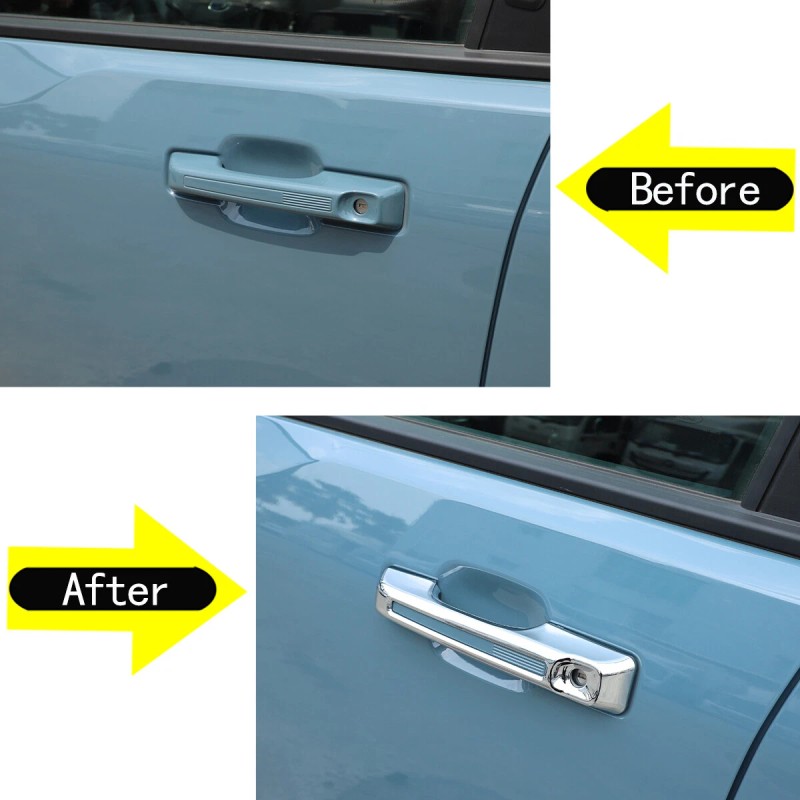 autotrim000 6PC Chrome Side & Rear Door Handle Cover Trim