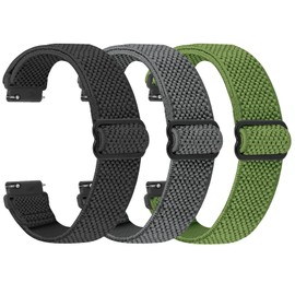 TumpCez Elastic Watch Straps, 16 mm, 18 mm, 20 mm, 22 mm, Quick Release Nylon Strap, Adjustable, Breathable Sports Bands, Replacement Strap for Men and Women.