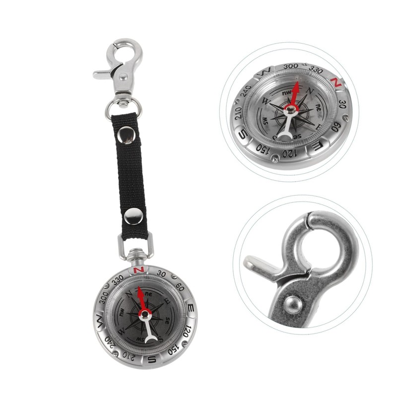 Mipcase Multi-Functional Portable Compass Keychain Zinc Alloy Navigation Tool for