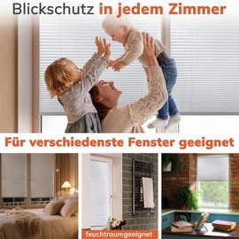 Pleated Blind Klemmfix White Blackout 75 x 220 cm Blackout Folding Blind No Drilling Pleated Blind