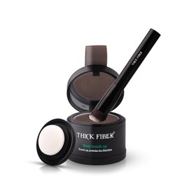 THICK FIBER Root Powder - Hair Concealer for Hair Thickening for Women and Men, Waterproof Hair Makeup for Concealing Roots - 4 g (Medium Brown)