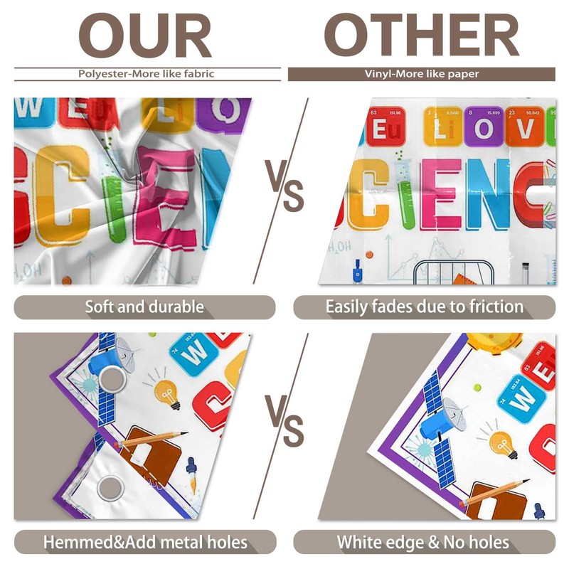 YCUCUEI 72x43inch We Love Science Chemistry Lab Photography Backdrop