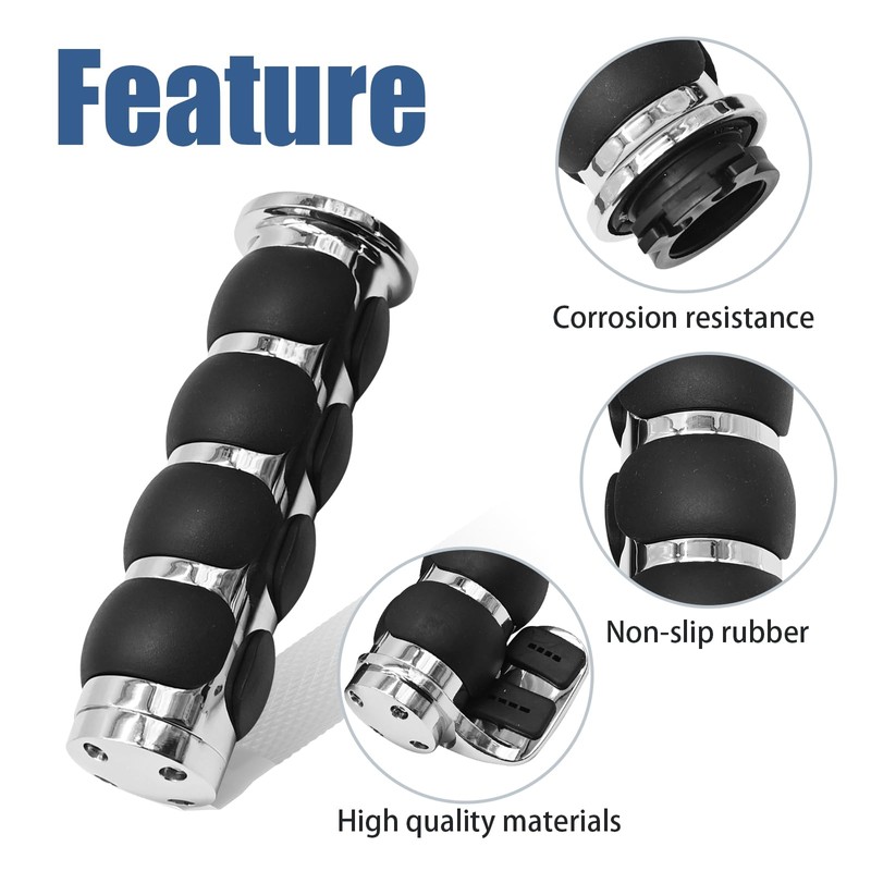 CADUFUELLY Pair of Motorcycle Hand Grips, 1" Universal Non-Slip Handlebar