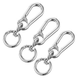 3 Stück Silber Karabinerhaken Mit Drehgelenk,Drehbare Karabinerhaken,Schlüsselanhänger Karabiner,Abnehmbare Karabinerverschluss,Carabiner,für DIY Handtasche Keychain,Geldbeutel,Charms,Rucksack,Basteln