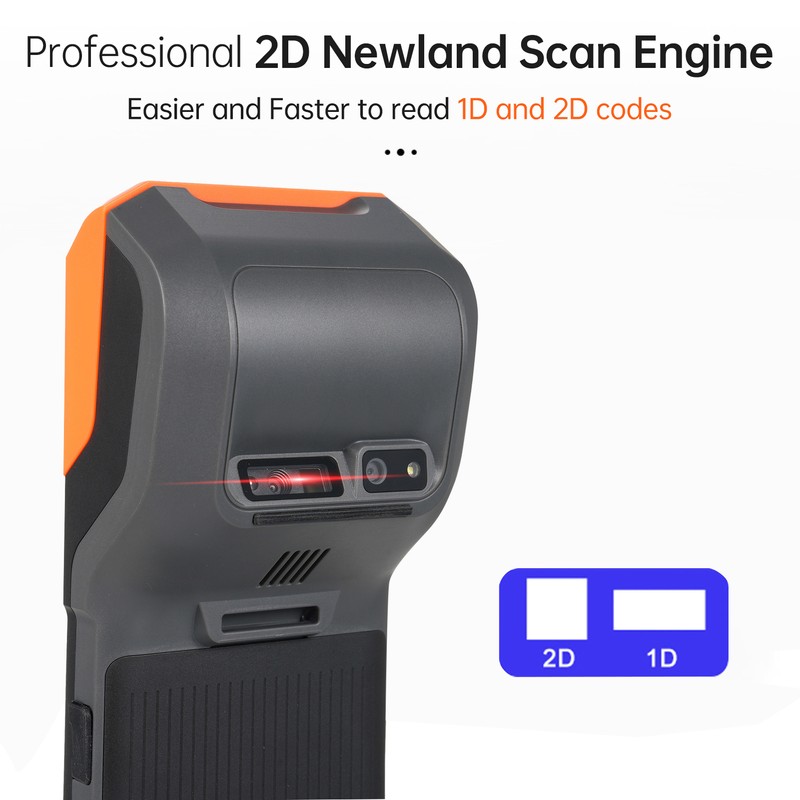 Handheld Android 13.0 POS Receipt Printer PDA Terminal Support 1D