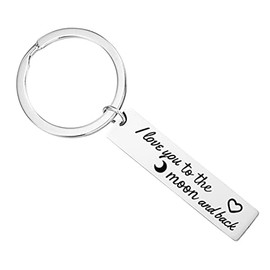 Gift Keychain I Love You to the Moon and Back Keychain Gifts for Mom Dad Daughter Son Girlfriend Boyfriend Wife Husband