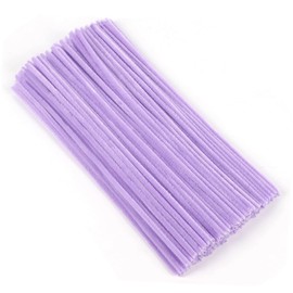 Pipe Cleaners, 100 Pieces Taro Purple Chenille Stems Craft, 12 inch Long Fluffy Pipe Cleaners for Creative DIY Art Craft Projects, Home Decoration Supplies (6 mm x 30 cm, Taro Purple)