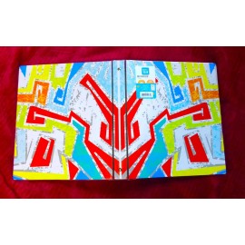 pen + gear geometric design 1” 3 ring vinyl heavy duty binder,glossy Cover NEW