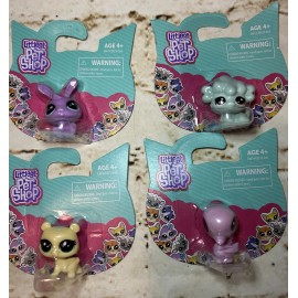 Hasbro New Littlest Pet Shop LPS Lot Of 4 Mini Pets Bear Bunny Duck Lamb