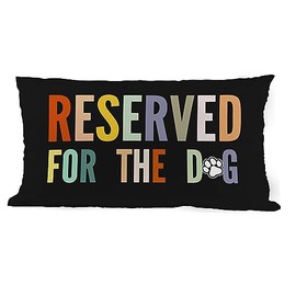 ZNGFON Reserved for The Dog Colorful Word Funny Dog Throw Waist Pillow Case Cushion Cover Decor for Sofa Couch Bed 12x20 Inch Dog Lover Gifts，Gifts Dog Lady，Gifts Dog Mom,Dog Decor，Gifts Dog Owner