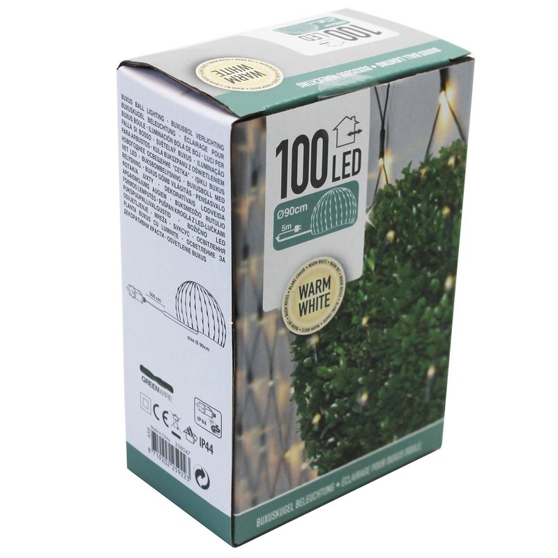 Box Tree Lights 100 LEDs Diameter 90 cm Warm White