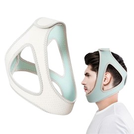 Chin Strap for Sleeping，Anti Snoring Devices, Anti Snore Chin Strap for Men and Women, Snore Stopper with Adjustable Velcro, Comfortable Stop Snoring Solution, Breathable and Reusable, White, M (6)