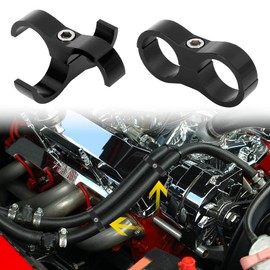 X AUTOHAUX 4pcs Black AN12 24mm Car Hose Separator Clamp Adapter with Wrench