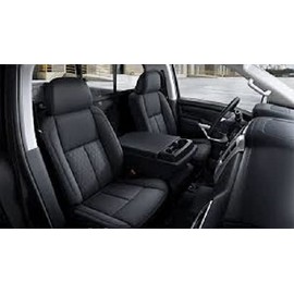 Car Console Covers Plus Made in USA Designed for Nissan Titan 2016-2024 Bench Seat 40/20/40 Fold Down Console Image Shown Neoprene Auto Armrest Center Console Cover (Black w/ USA)