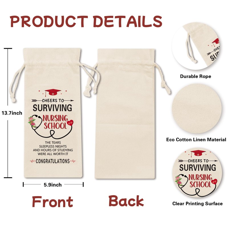 JUESMOS Nurse Graduation Gifts for Women Survived Nurse Gifts Wine
