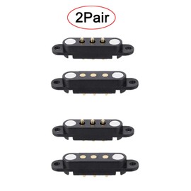 2 Pair Magnetic Pogo Pin Connector with Location Hole, 2/3/4/5/6/7/8P 2A Pogopin Magnetic Connector Male+Female 2.54MM Through Hole Spring Loaded Connector DC Power Charge Probe Connector (3Pin)