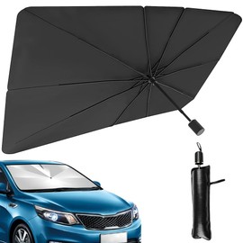 Car Parasol, Foldable Car Sun Shade, 130 x 65 cm, Summer Folding Sun Shade for Windscreen Car Sun Visor, Compatible with Passenger Cars