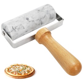 Hiceeden Marble Pizza Dough Roller, Non-Stick Pastry Rolling Pin with Wooden Handle, Small T-Type Roller Tool for Baking Tortilla, Pizza, Pie, Bread, Cookies