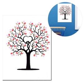 Canvas Fingerprint Wedding, Canvas Tree for Fingerprints Fingerprint Tree 6 Coloured DIY Guest Signatures for Wedding Birthday Party