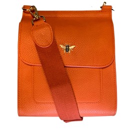 FMG Alice Wheeler Vegan Leather Crossbody Bag Bee (Orange)