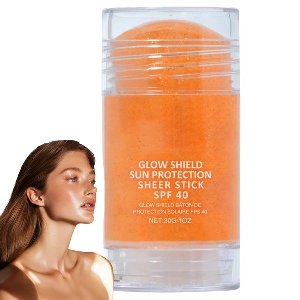 Face Shimmer Sunscreen SPF40,Glitter Body Glow Suncream Stick,Lightweight & Water