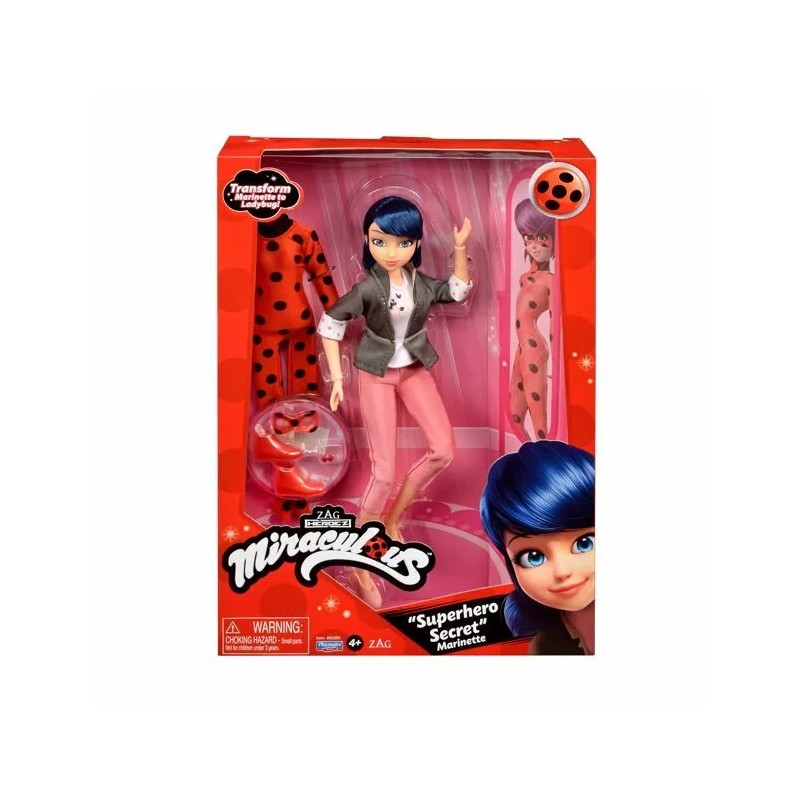 Miraculous Ladybug Superhero Super Secret Marinette Doll with Ladybug Outfit