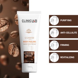 ClinicLab Body Peeling with Coffee - Dead Skin Removal Peeling Gel & Body Care - Moisturizing Hydrating Exfoliator Foot, Face & Body (5,07fl oz)