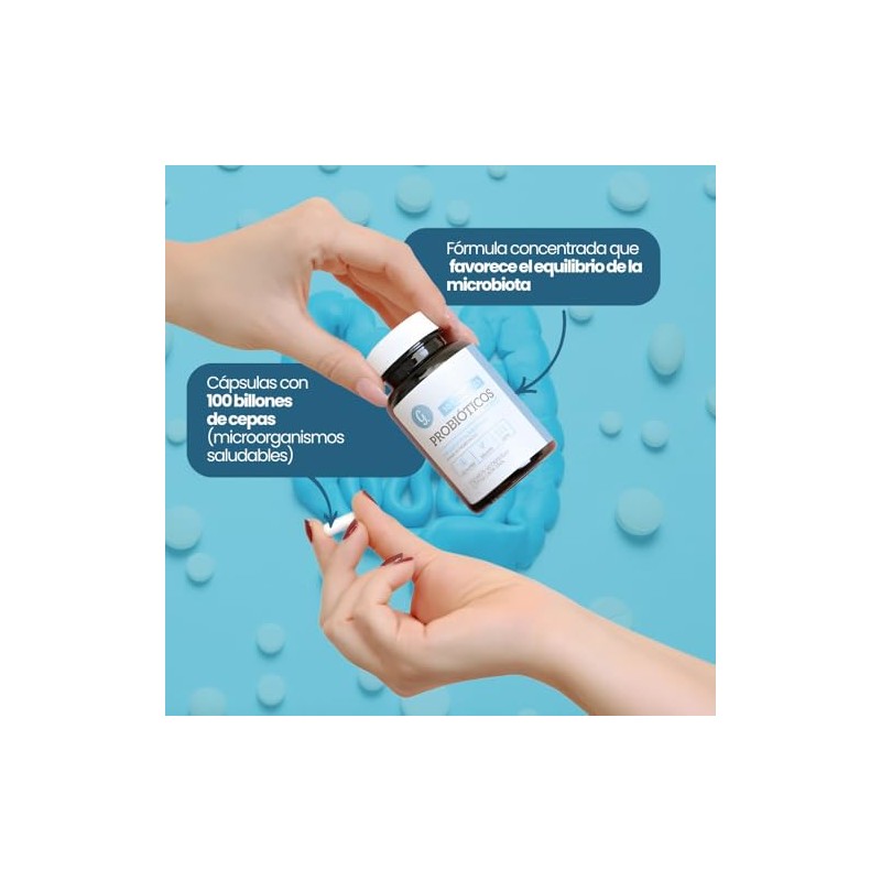 Probióticos 100 Billones Ufc Cepas Lactobacillus Bifidobacterium Cápsulas Suplemento Microbiota