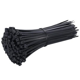 Black Cable Zip Ties, 100 Pack Plastic Nylon Self Locking Ties Wraps for Home, Office, Garden and Workshop (100mm x 2.5, Length 4 Inch, Width x 2.5)