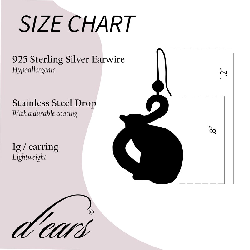 Lemur Earrings by d'ears Non-Tarnish Sterling Silver French Hook Ear