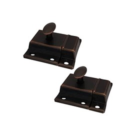 QCAA Oval Turn Cabinet Latch, for Cupboard & Other Furniture, Small, Antique Copper, Made in Taiwan, 2 Pack