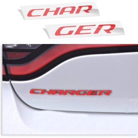 Reflective Concepts - Charger Trunk Badge Overlay Decal Stickers - 2015-2023 Charger - (Color: Gloss Red)
