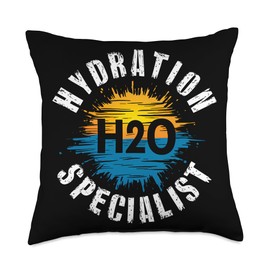 Hydration Specialist H2O Water Meme Waterboy Hydrated Homie Throw Pillow