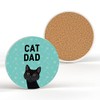Black Cat Dad Kate Pearson Illustration Ceramic Circle Coaster Cat