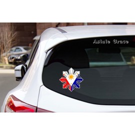 Astute Grace Philippine Sun Star Flag Bumper Sticker Decal for Car, Truck, Window, Laptop, Water Bottles 5 x 5 Inches
