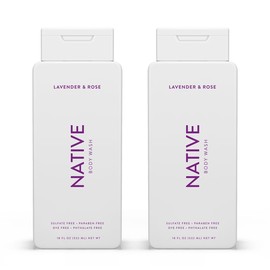 Native Body Wash Contains Naturally Derived Ingredients | For Women & Men, Sulfate, Paraben, & Dye Free Leaving Skin Soft and Hydrated | Lavender & Rose 18 oz - 2 Pk