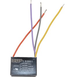 HQRP Kit Ceiling Fan Capacitor CBB61 4.8uf+6uf+6uf 4-Wire UL Listed and 3-Speed Fan Switch