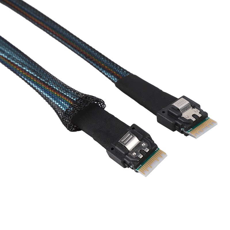 Cabledeconn Slim SAS 38pin SFF-8654 to SFF-8654 Server HDD Data