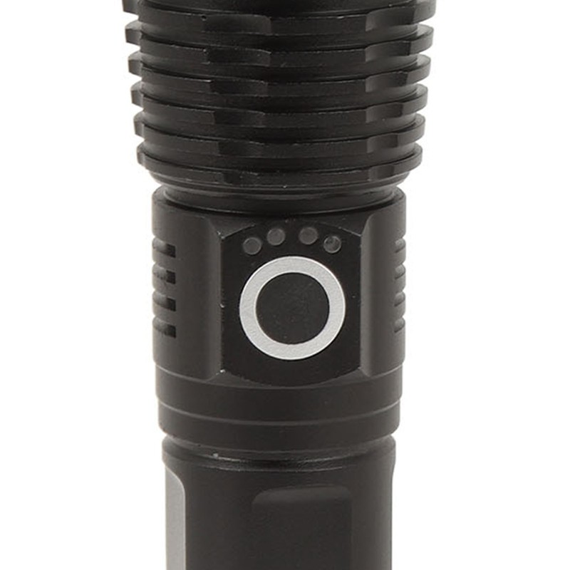 Strong Light Flashlight Aluminum Alloy USB Rechargeable Telescopic Zoom White